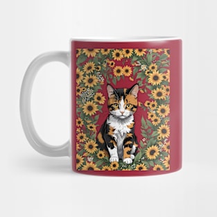 Maryland Calico Cat And Black Eyed Susan Flowers 3 Mug